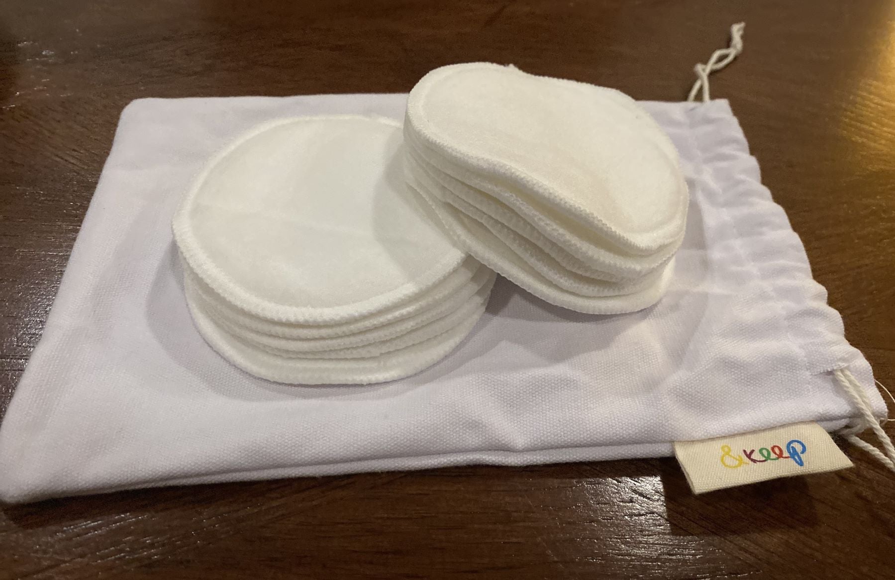 10 Reusable Soft Bamboo & Cotton Make-Up Pads in Cotton with Cotton Storage Bag, Eco-Friendly Product, Plastic-Free
