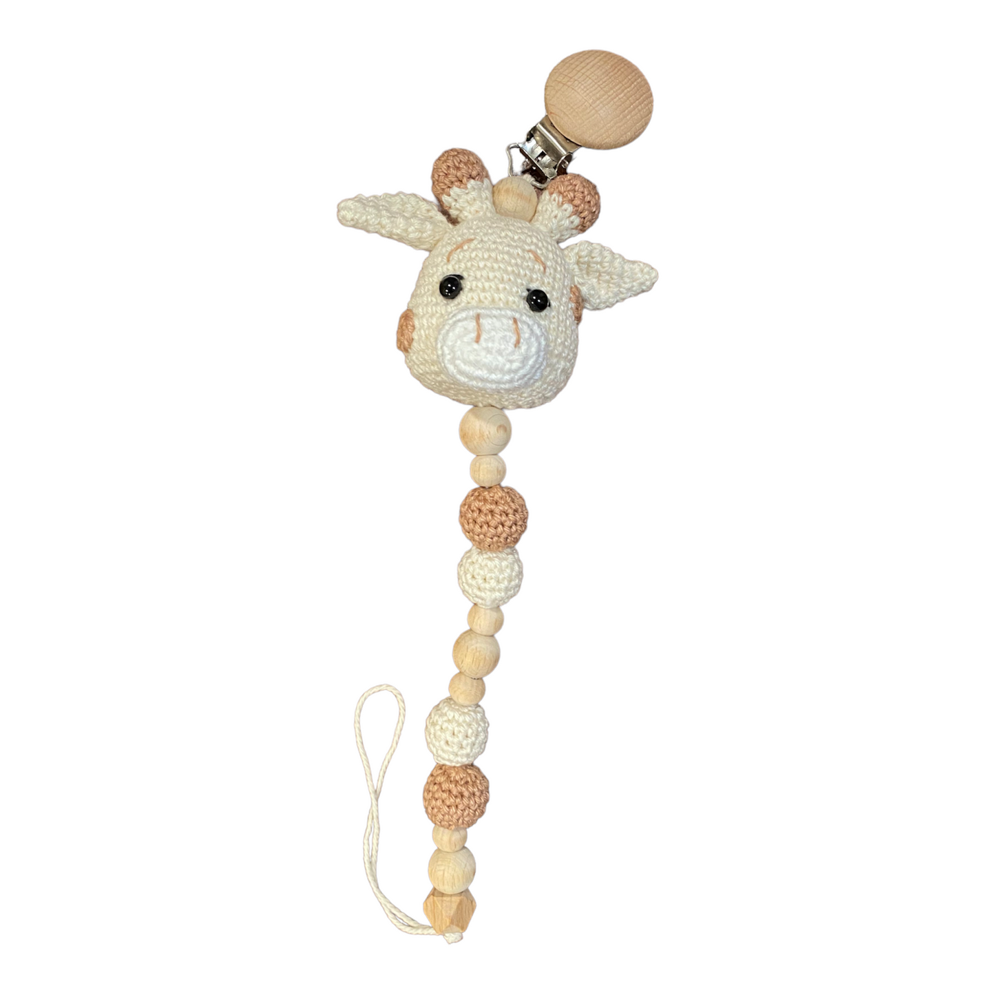 Handmade 100% Organic Cotton Crotchet Pacifier Clip / Holder - Different Animal Designs Available, Eco-Friendly Product, Plastic-Free