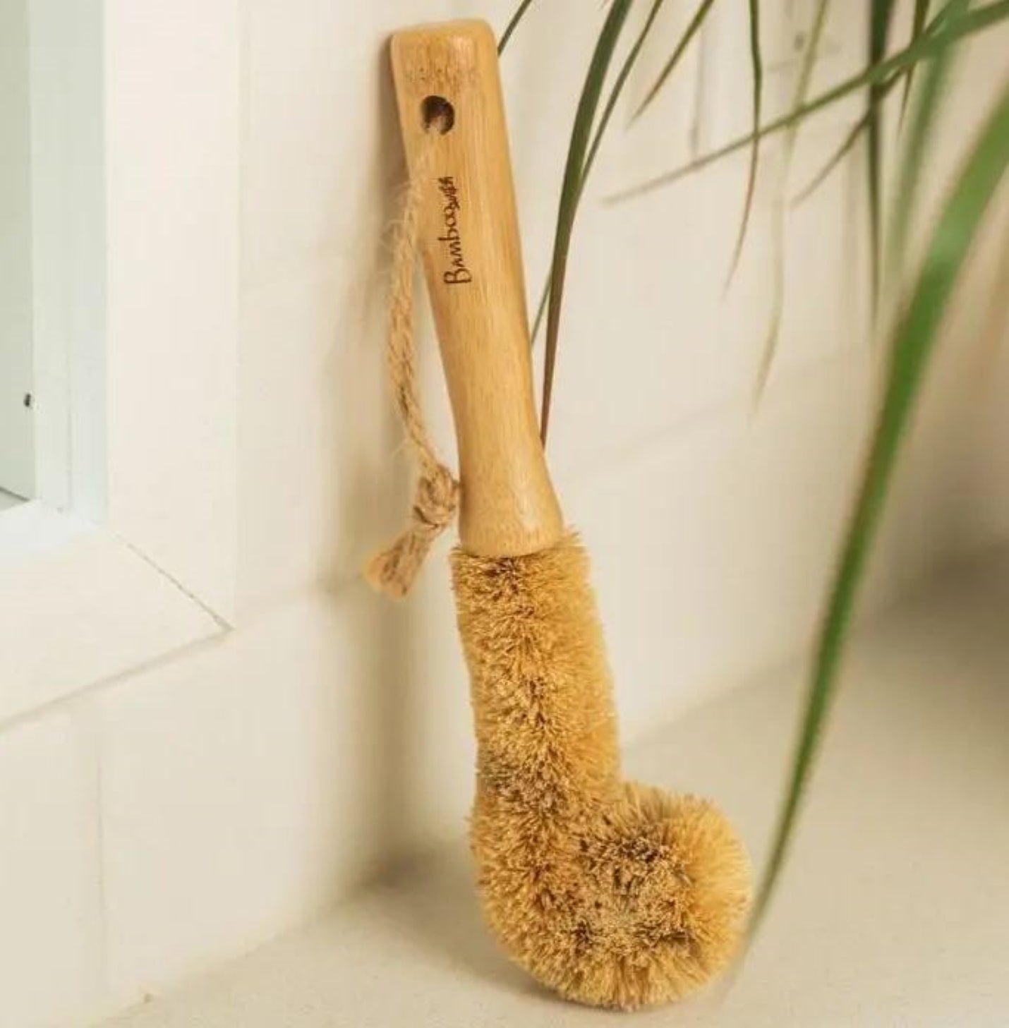 Bamboo Drinkware Cleaning Brush with Coconut Fiber Bristles, Eco-Friendly Product, Plastic-Free