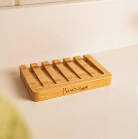 5.1" x 3.5" Organic Bamboo Soap Holder - Slated, Eco-Friendly Product, Plastic-Free