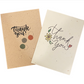 Biodegradable Handmade Paper Thank You Greeting Cards - 2/pack, Eco-Friendly Product, Plastic-Free